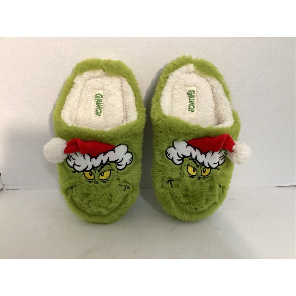 Dr. Seuss grinch slippers sz M how the grinch stole Christmas (NWOT)